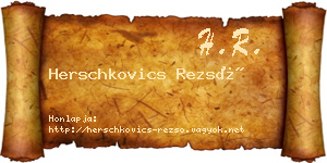Herschkovics Rezső névjegykártya